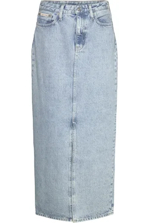 Calvin Klein Maxi Denim Skirt Blue