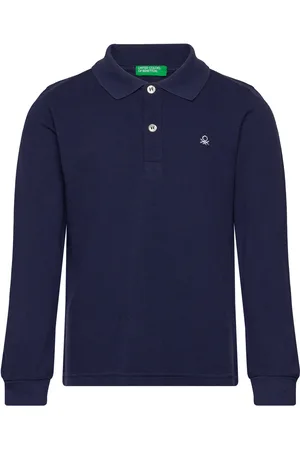 Benetton L/S Polo Shirt Navy