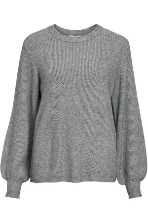 Object Objditte Re L/S Knit Pullover Noos Grey