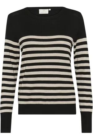 Kaffe Kalizza Striped Knit Pullover Black
