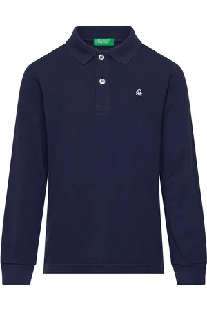 Benetton L/S Polo Shirt Navy