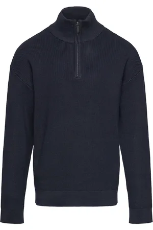 Lindex Sweater Rib Knit Halfzip Navy