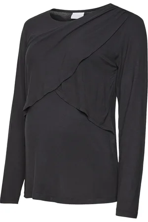 Mama;licious Mlalison Iris L/S Jrs Top 2F Black