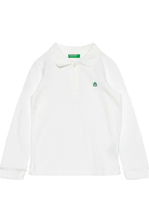 Benetton L/S Polo Shirt White
