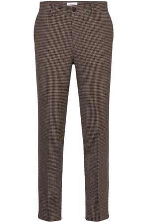 Les Deux Como Reg Houndstooth Suit Pants Brown