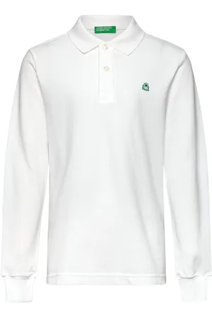 Benetton L/S Polo Shirt White