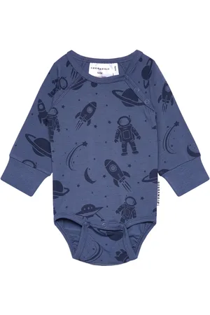 Geggamoja Bamboo Body L.s Blue Astronaut Blue