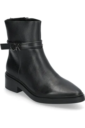 Calvin Klein Heel Ankle Boot 30 W/Hw Lth Black