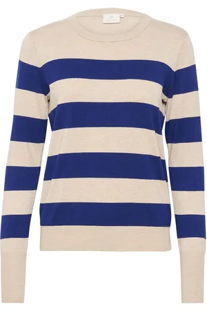 Kaffe Kalizza Striped Knit Pullover Navy