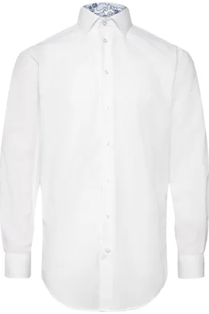 BOSWEEL SHIRTS EST. 1937 Poplin W. Paisley Contrast White