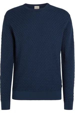 Calvin Klein Small Basquet Weave Cn Sweater Blue