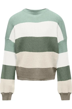 ONLY Kogsandy L/S Stripe Pullover Knt Noos Green