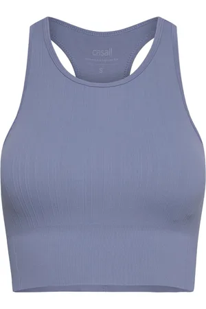 Casall Multi Rib Seamless Padded Sports Top Blue