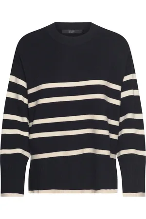 VERO MODA Vmmsaba Ls O-Neck Stripe Pullover Ga Black