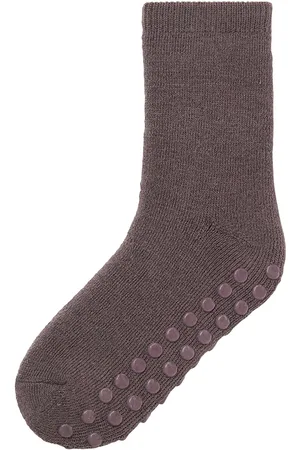 NAME IT Nmfwaksi Wo/Bl Terry Sock W/Non Skid Brown