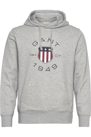 GANT Print Sweat Hoodie Grey