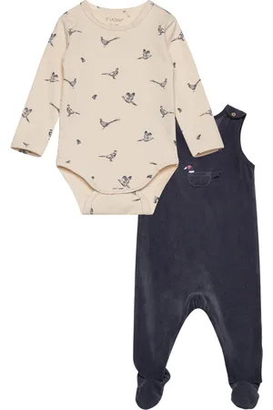 FIXONI Set W. Body And Velour Romper Navy