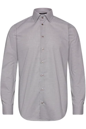 BOSWEEL SHIRTS EST. 1937 Small Check On White Grey