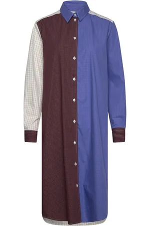 Mads Norgaard Grid Crissy Dress Blue