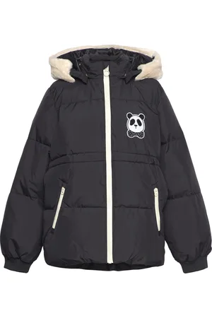 Mini Rodini Panda Hooded Puffer Jacket Black