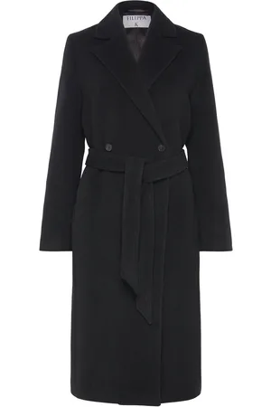 Filippa K Soft Wool Belted Coat Black