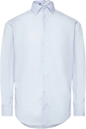 BOSWEEL SHIRTS EST. 1937 Poplin W. Paisley Contrast Blue