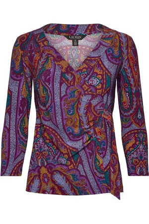 Ralph Lauren Paisley Stretch Jersey Top Purple