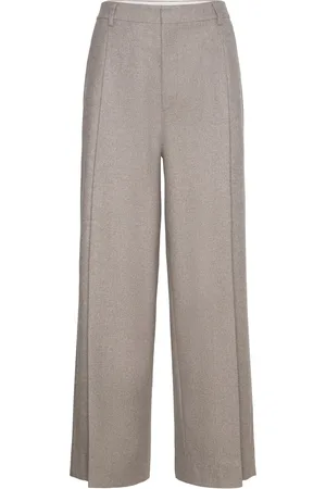 Filippa K Wide Pleated Flannel Trousers Grey