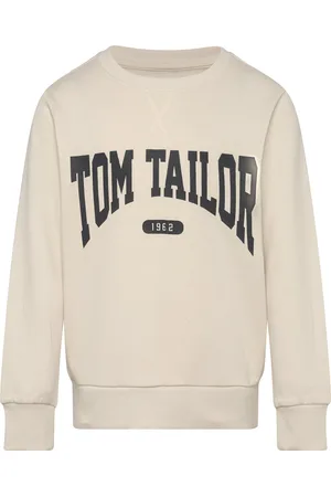 TOM TAILOR Regular Printed Sweatshirt Beige