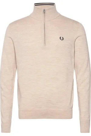 Fred Perry Classic Half Zip Jumper Cream