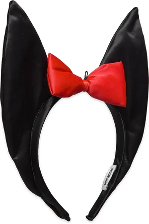 Mini Rodini Bat Ears Satin Headband Black
