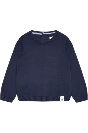 MANGO Round-Neck Knitted Sweater Navy