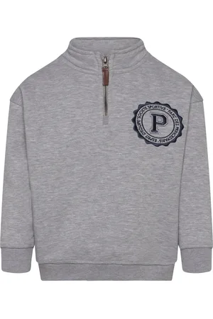 MANGO Embroidered Detail Cotton Sweatshirt Grey