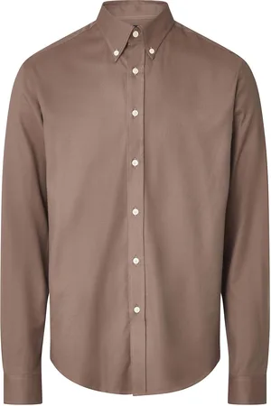 Lexington Casual Solid Flannel B.d Shirt Brown