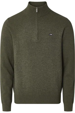 Lexington Clay Cotton Half-Zip Sweater Green
