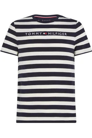 Tommy Hilfiger Tommy Logo Stripe Tee Navy