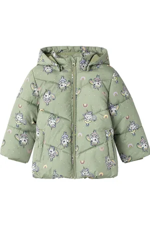 NAME IT Nmfmay Puffer Jacket Aop Green
