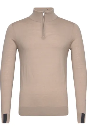 MOS MOSH Gallery Mmgadam Soft Zip Turtle Neck Knit Beige
