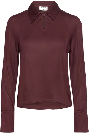 Filippa K Glossy Jersey Shirt Burgundy