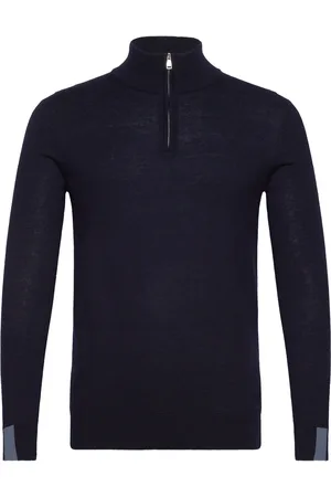 MOS MOSH Gallery Mmgadam Soft Zip Turtle Neck Knit Navy