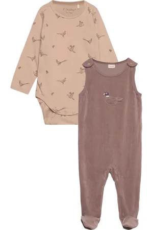 FIXONI Set W. Body And Velour Romper Patterned