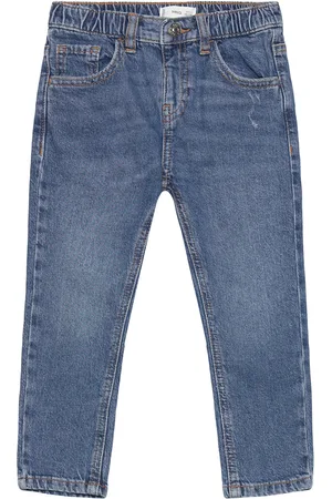 MANGO Drawstring Waist Jeans Blue