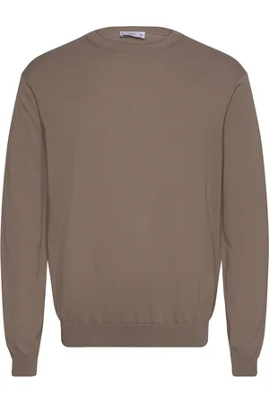 MANGO 100% Cotton Fine-Knit Sweater Brown