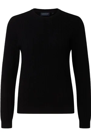 Lexington Lydia Merino Wool Blend Cable Knitted Sweater Black