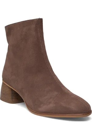ANGULUS Boots - Block Heel With Zipper Brown