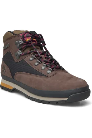Timberland Euro Hiker Mid Lace Up Boot Dark Brown Nubuck Brown