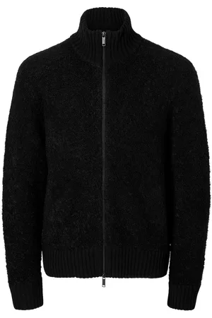 SELECTED Slhted Ls Knit Relaxed Full Zip Cardigan Black
