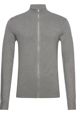 Lindbergh Melange Zip Cardigan Knit Grey