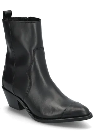 ALOHAS Austin Black Leather Ankle Boots Black