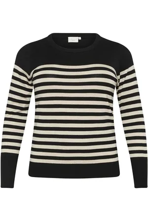 Kaffe Kclizzy Striped Knit Pullover Black